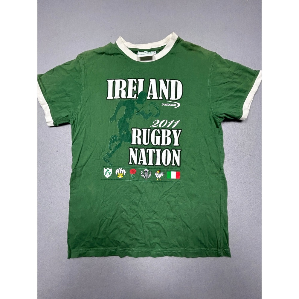 Lansdowne T-Shirt 100% Cotton Green Ireland 2011 Rugby Nation Medium Mens